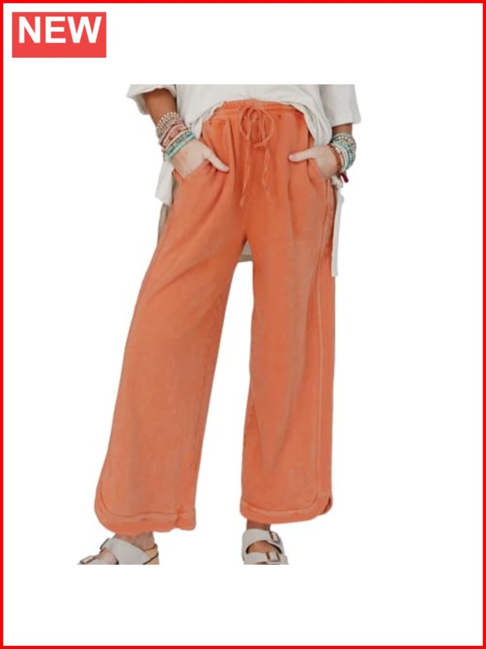 Wide Leg Sweatpants High Waist Baggy Drawstring Athletic Palazzo Pants with